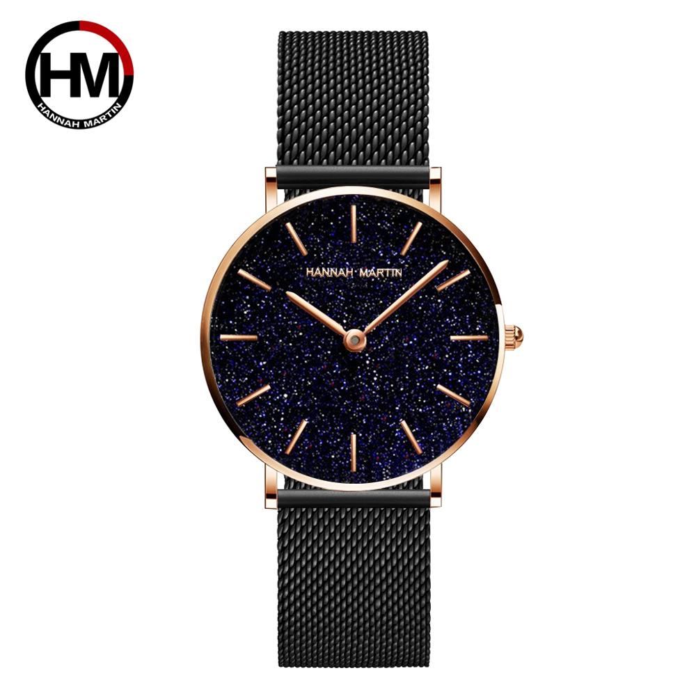 Women Stainless Steel Rose Gold Mesh Unique Simple Casual Quartz Waterproof Wristwatches Hot Sale