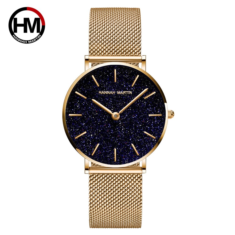 Women Stainless Steel Rose Gold Mesh Unique Simple Casual Quartz Waterproof Wristwatches Hot Sale