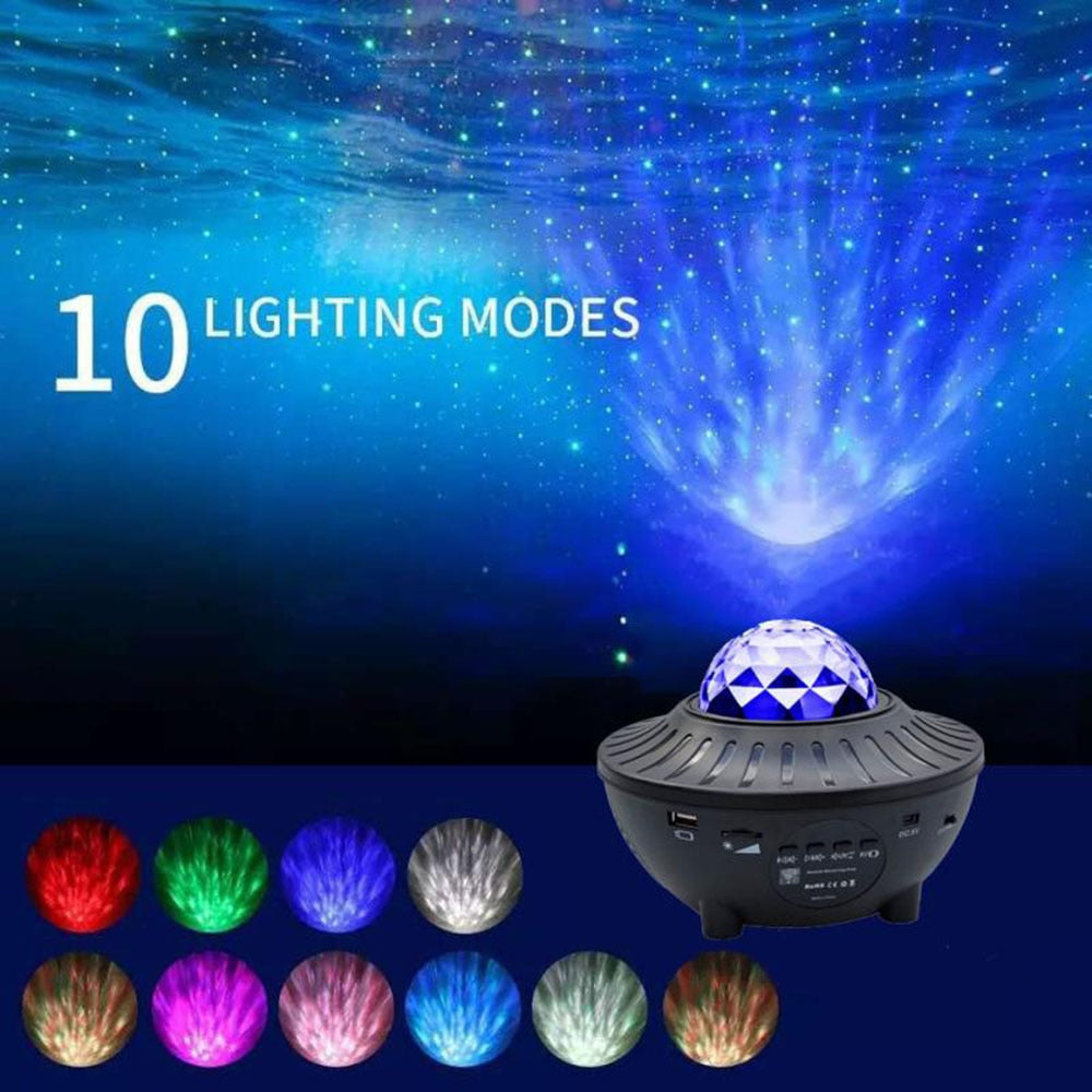 Colorful Starry Sky Projector Bluetooth USB Voice Control Music Player LED Night Light USB Charging Projection Lamp Kids Gift