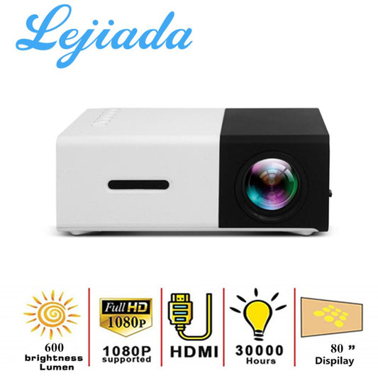 LEJIADA YG300 Pro LED Mini Protable 800 Lumens Support 1080P Full HD Playback HDMI USB Home Theater Movies Projector