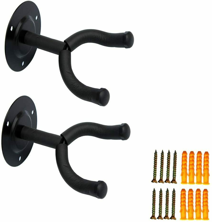 5Core Universal Guitar Hangers Wall Mount Adjustable Hook Holder Instrument GH ST 2PCS