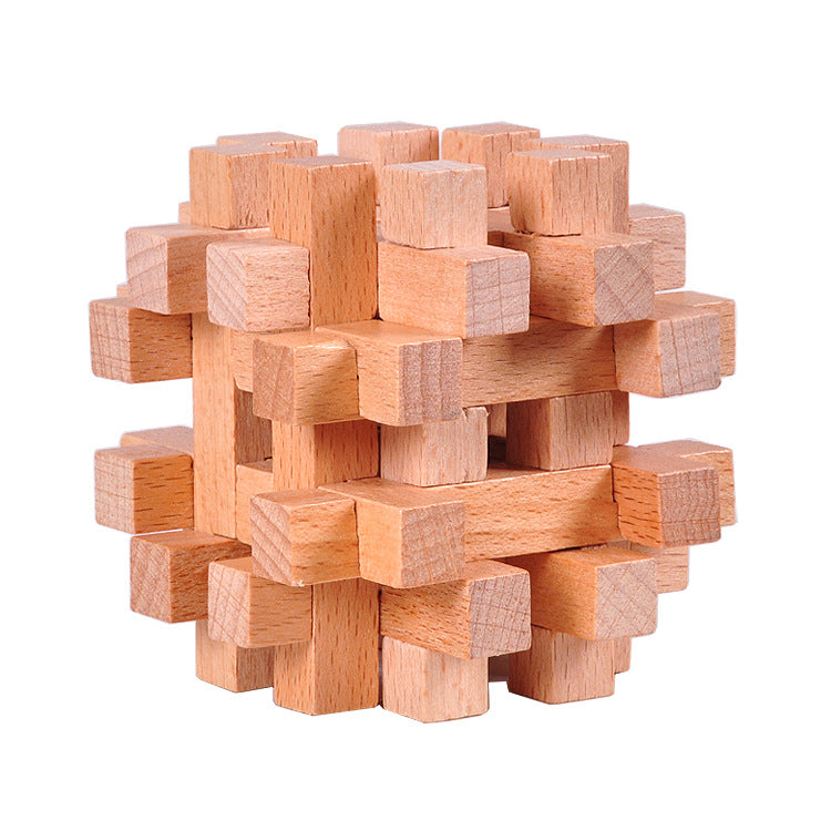 Wooden block ball assembly