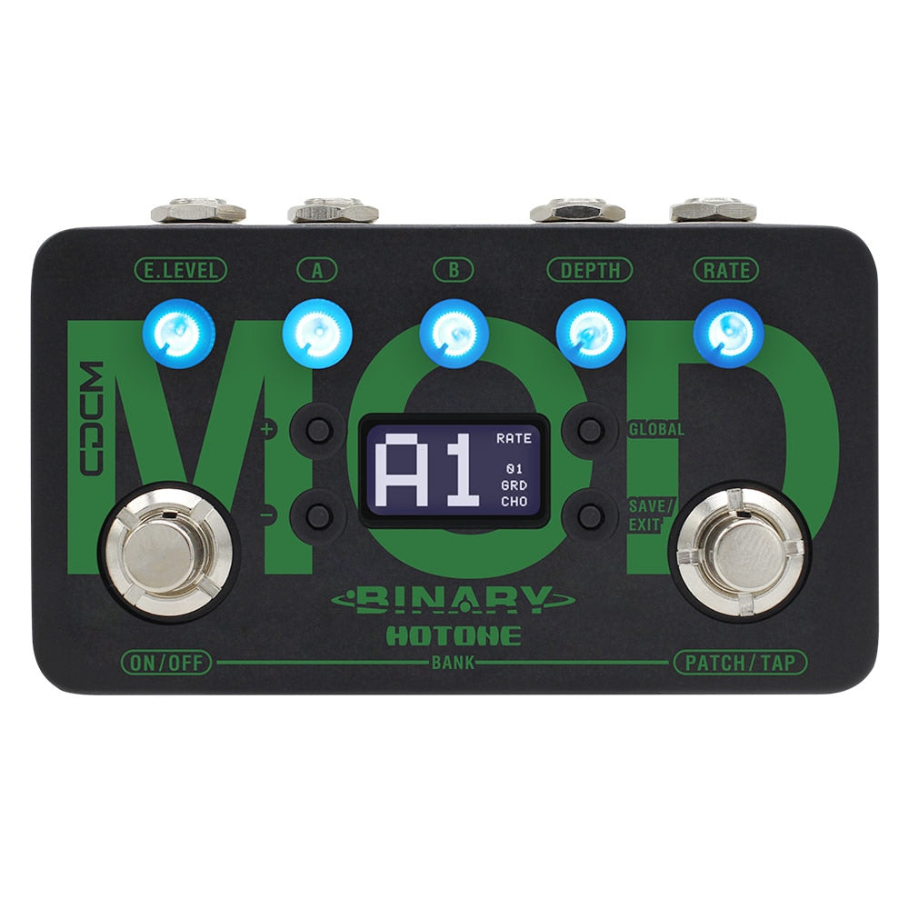 Hotone Binary Mod Multi-Mode Chorus Flanger Tremolo Phaser Rotary Vibe Wah Tap Tempo Modulation Guitar Bass Effects Pedal BME-1
