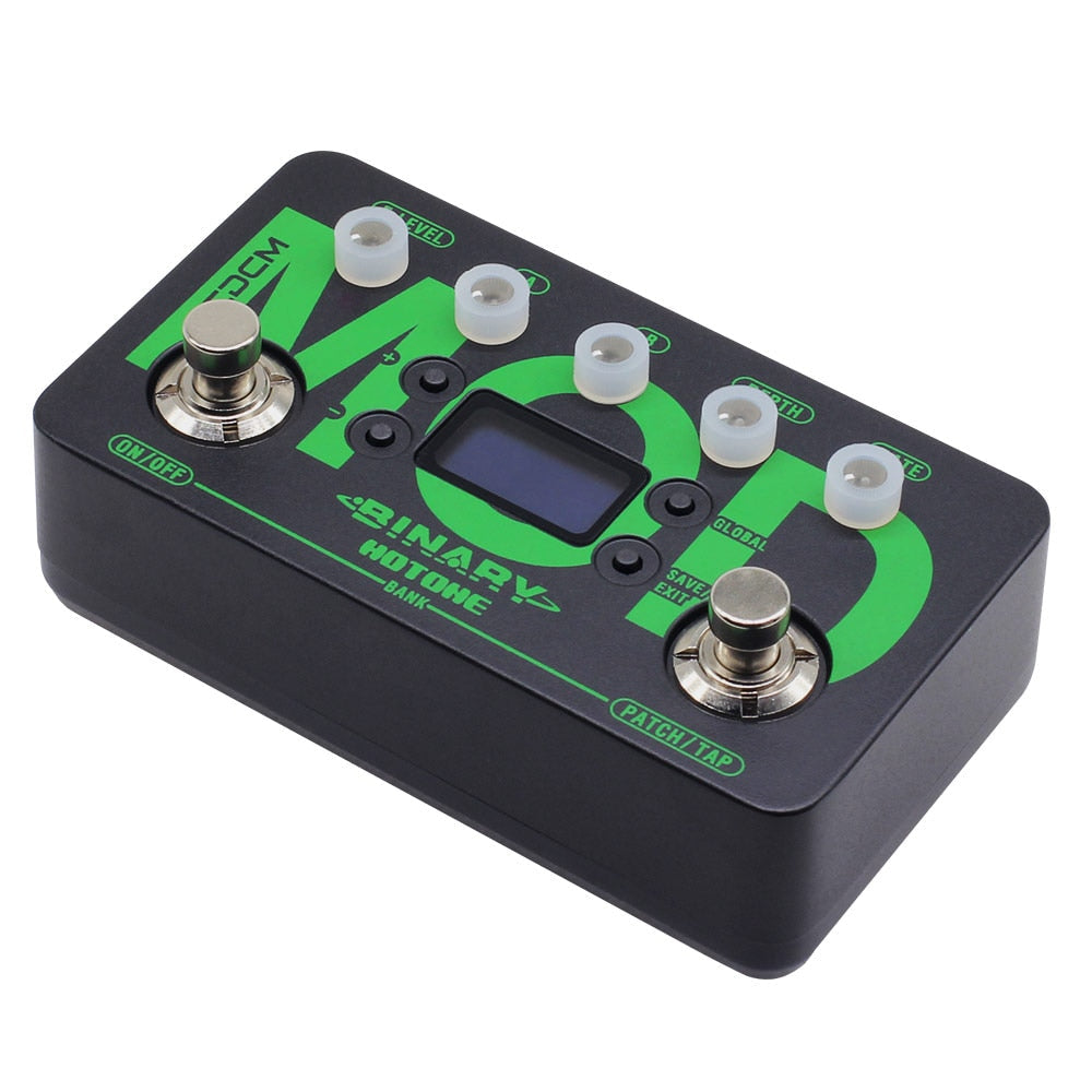 Hotone Binary Mod Multi-Mode Chorus Flanger Tremolo Phaser Rotary Vibe Wah Tap Tempo Modulation Guitar Bass Effects Pedal BME-1